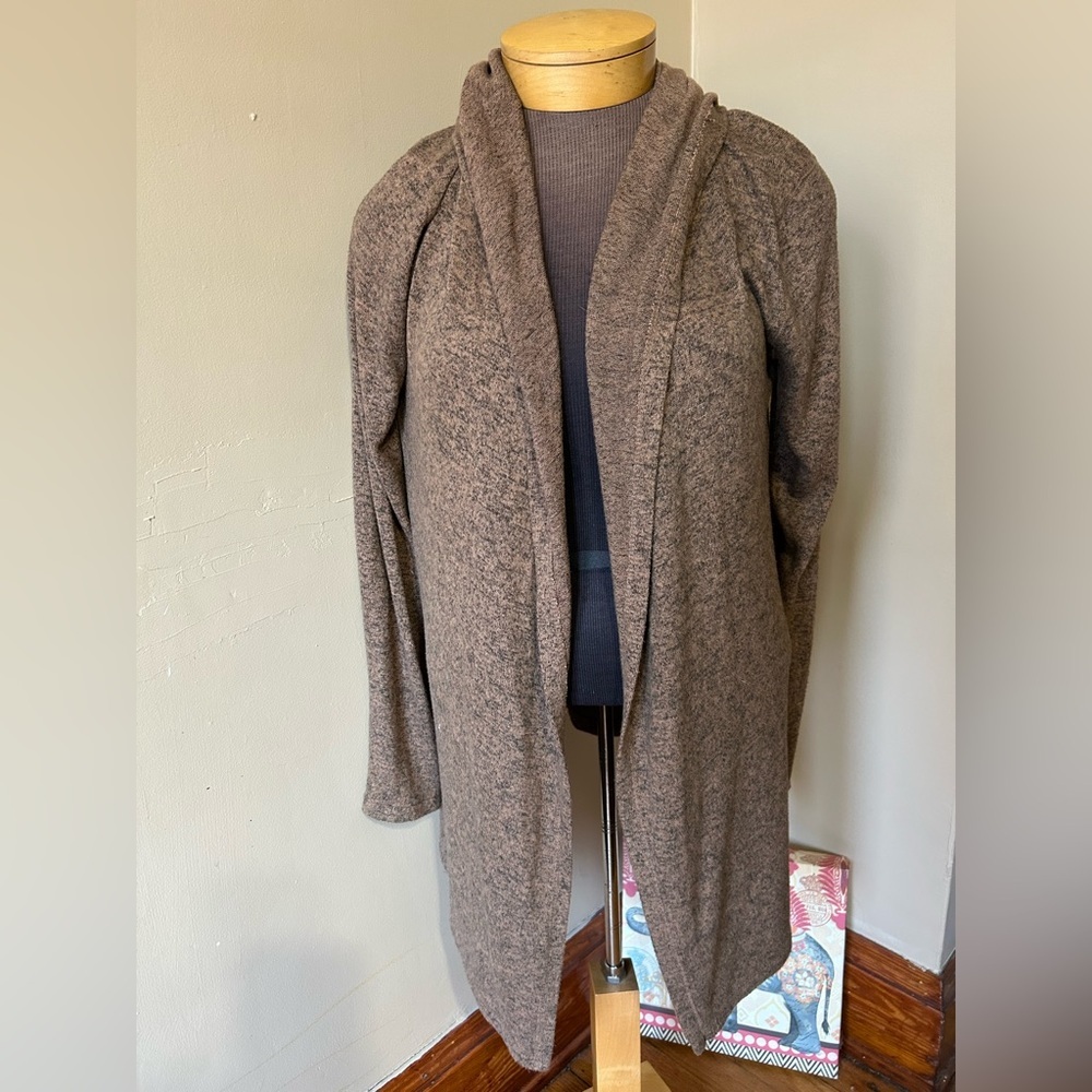Silence + Noise Hooded Open Front Cardigan Duster Sz M - Picture 2 of 8